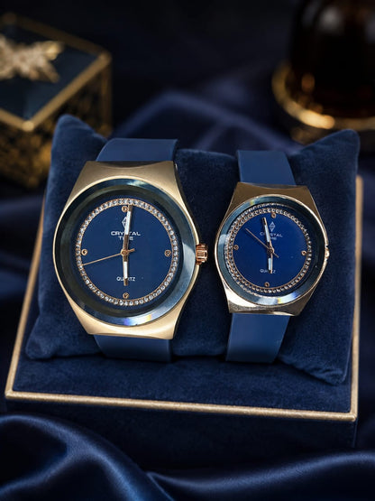 Couple watch silicon strap magnet lock